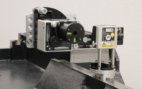 XK10 alignment laser system on machine casting