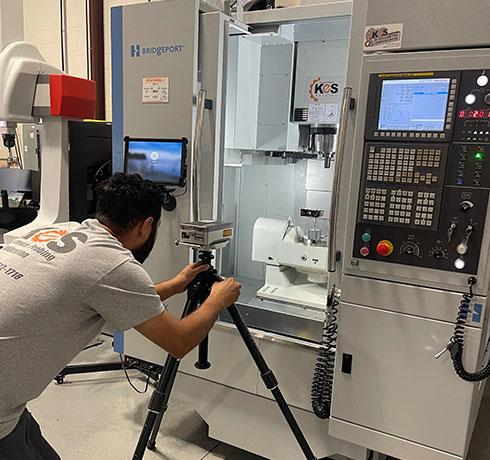 Renishaw’s XL-80 laser system on a CNC machine tool